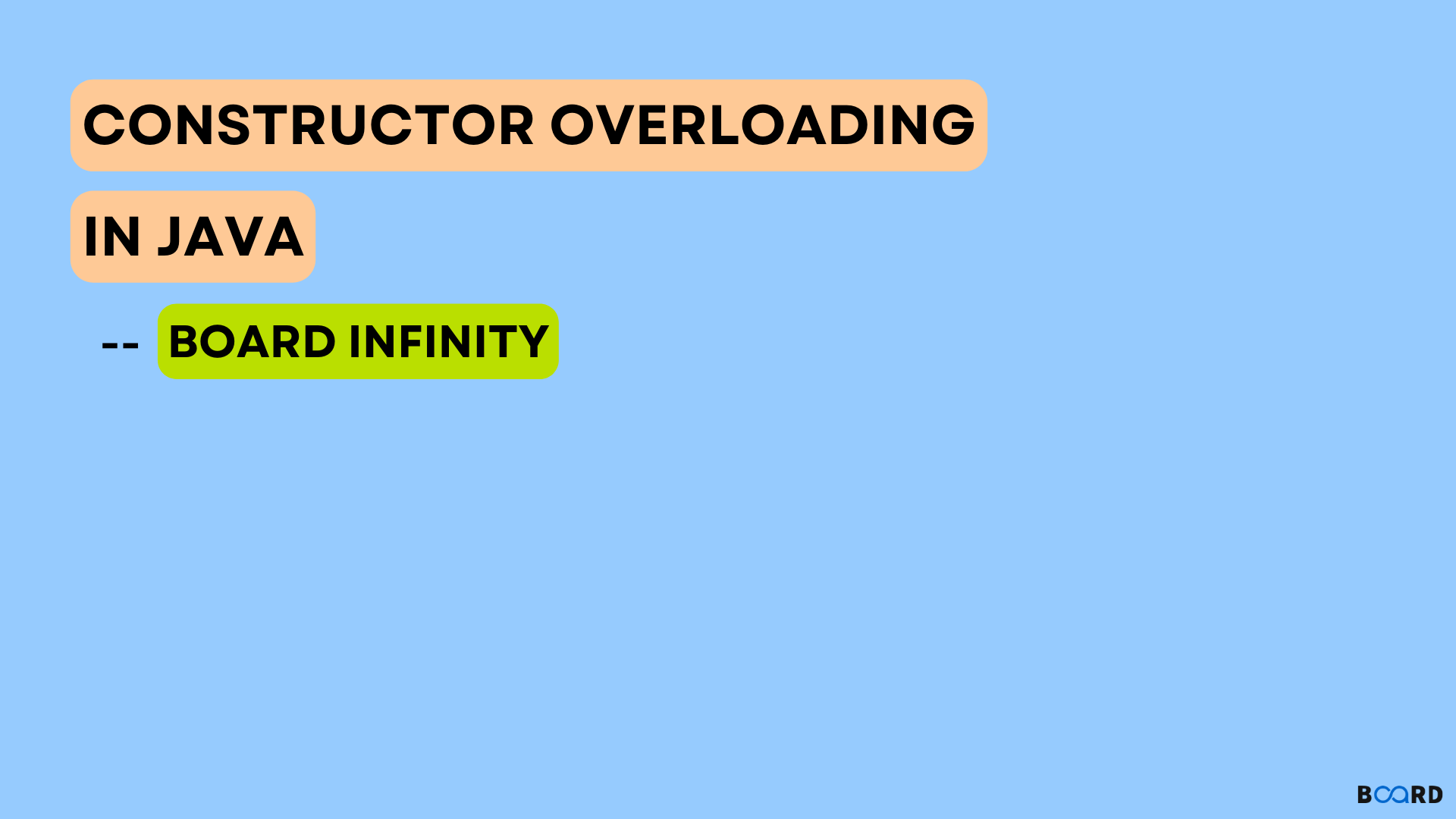 Constructor Overloading in Java