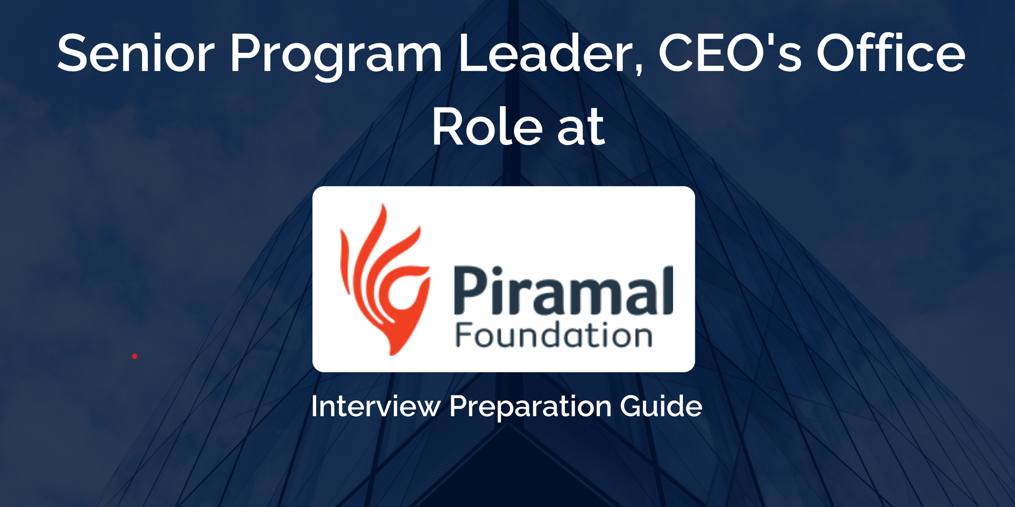 Piramal Foundation: Interview Preparation For Senior Program Leader, CEO's Office Role