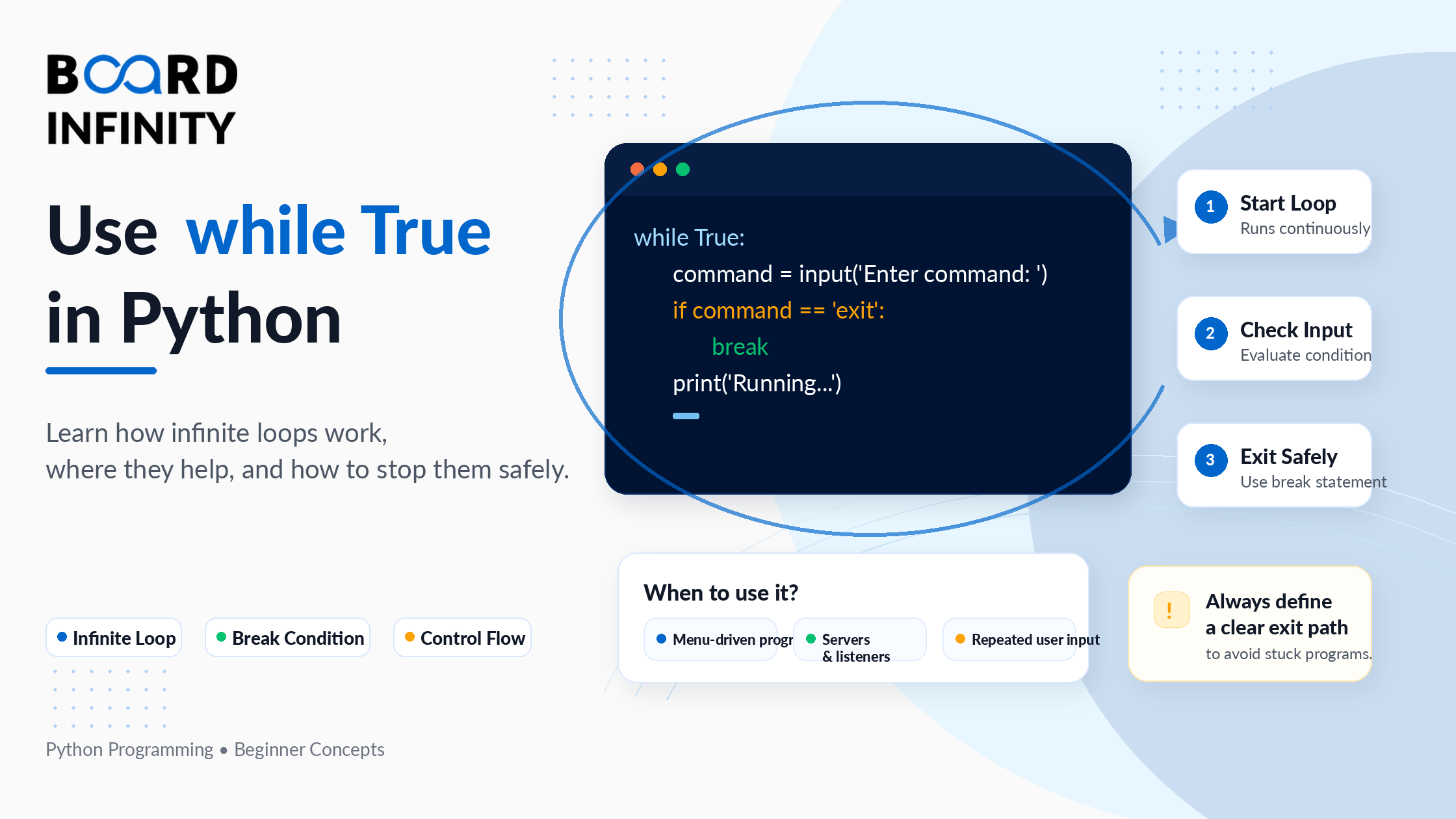 while True in Python: How It Works, When to Use It & Best Practices