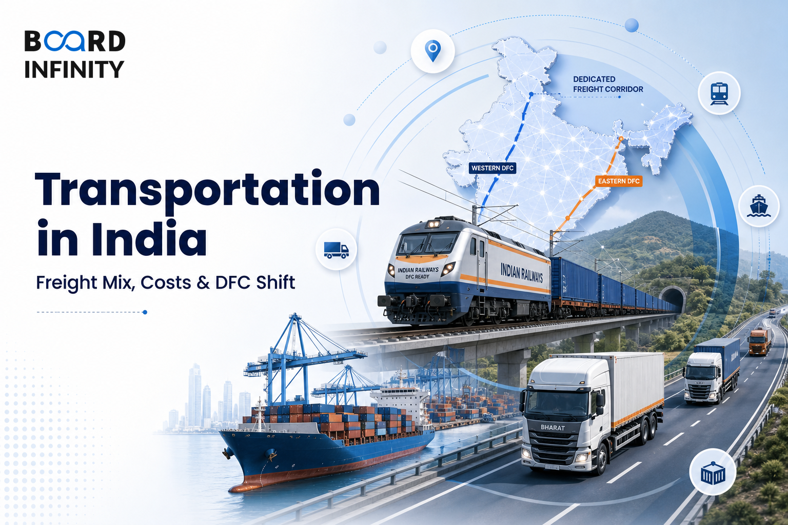 Modes of Transportation in India: Freight Mix, Costs and DFC Shift