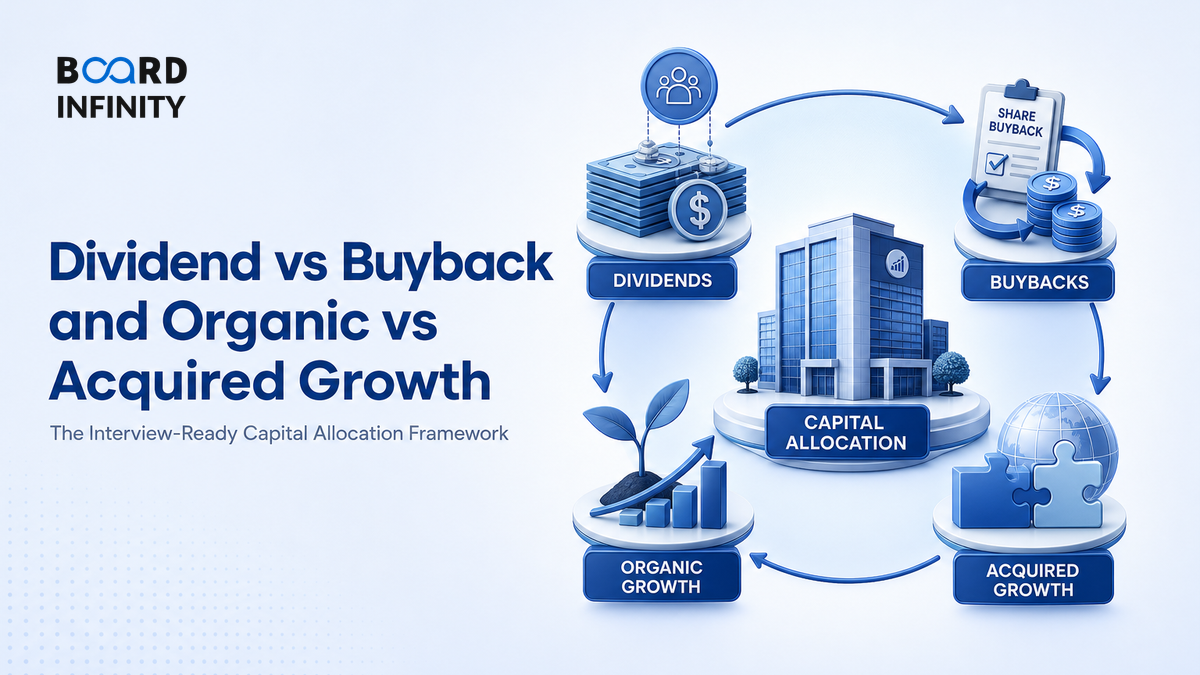 Dividend vs Buyback and Organic vs Acquired Growth: The Interview-Ready Capital Allocation Framework