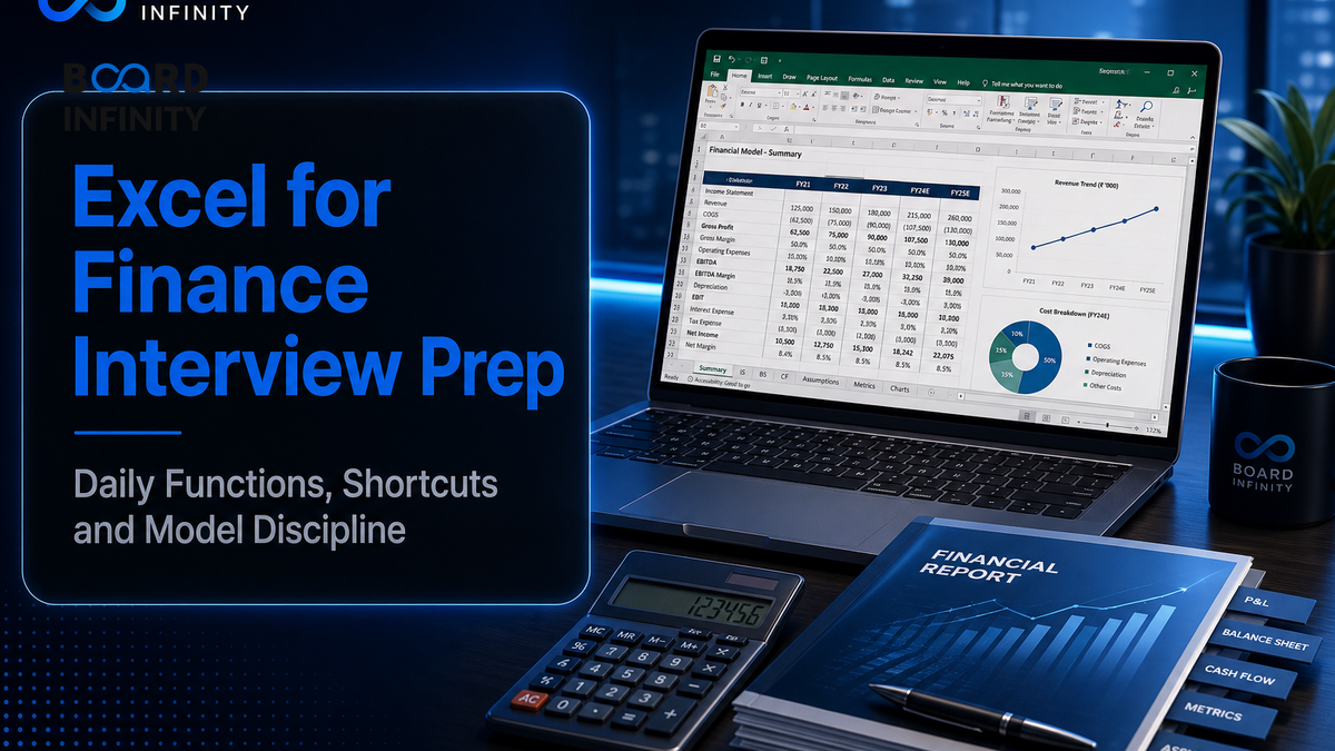 Excel for Finance Interview Prep: Daily Functions, Shortcuts and Model Discipline