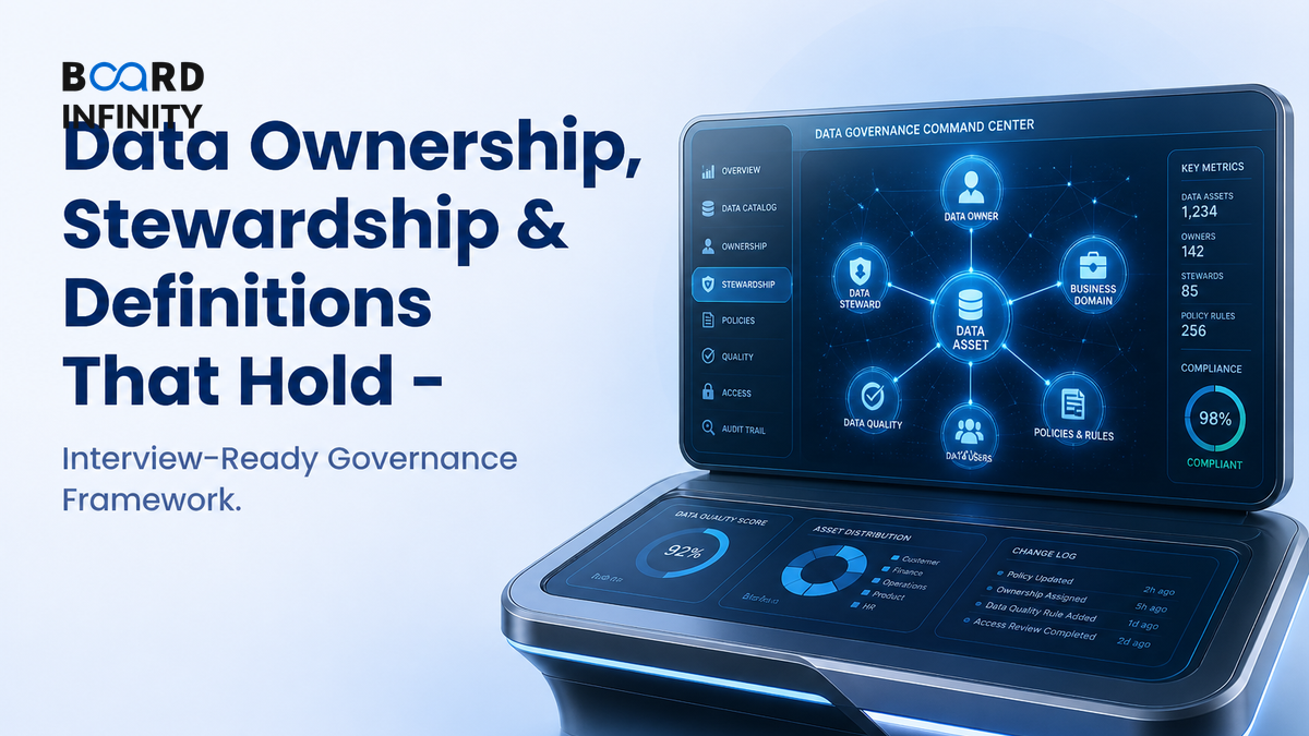 Data Ownership, Stewardship & Definitions That Hold - Interview-Ready Governance Framework