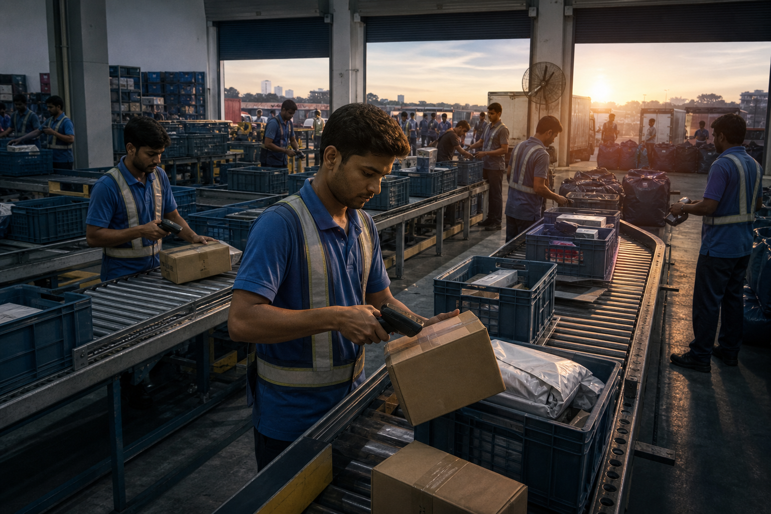 A logistics network turns abstract operations vocabulary into visible movement, waiting, capacity and control.