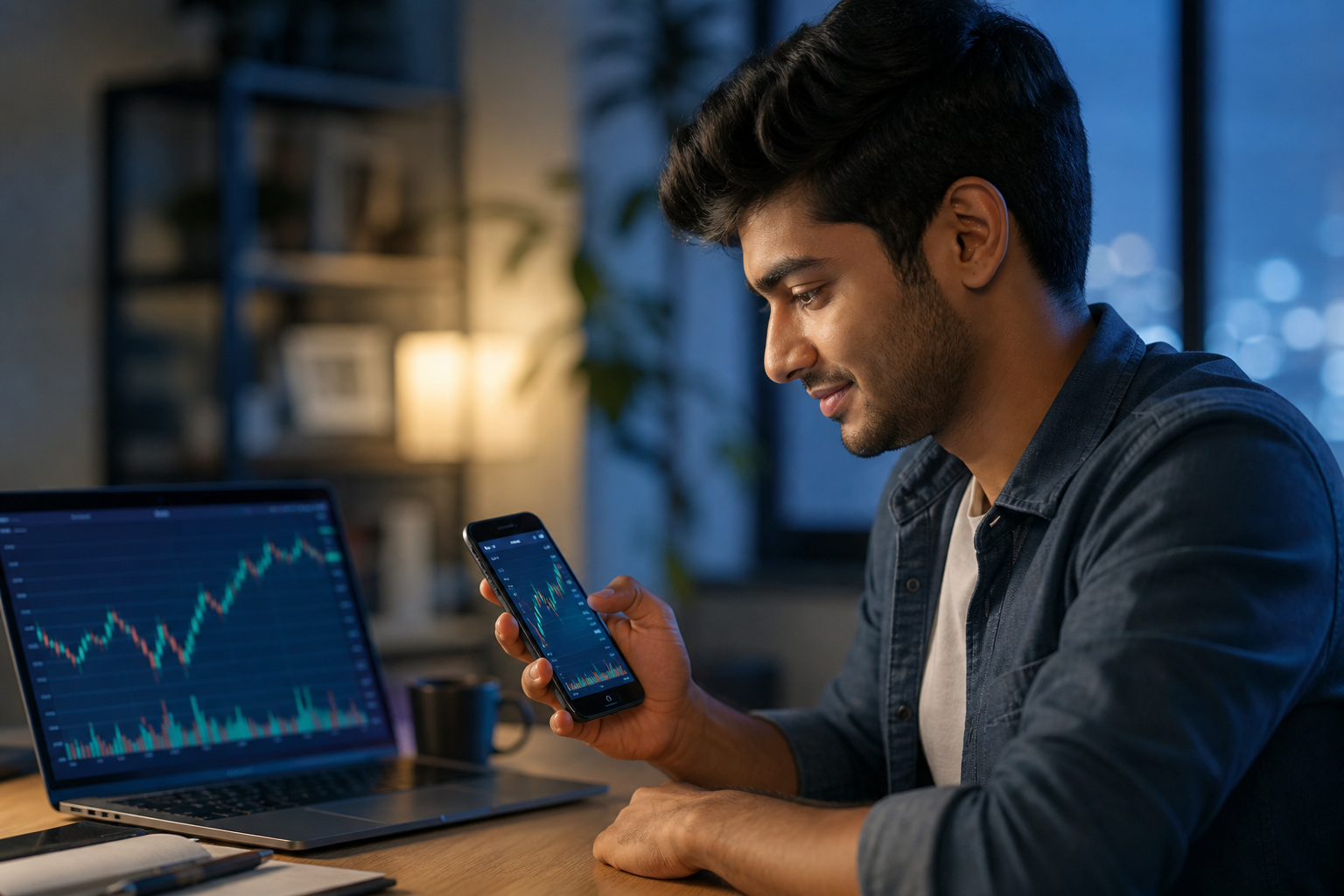 The trading app is visible; the exchange, clearing and settlement machinery behind it is what creates trust.