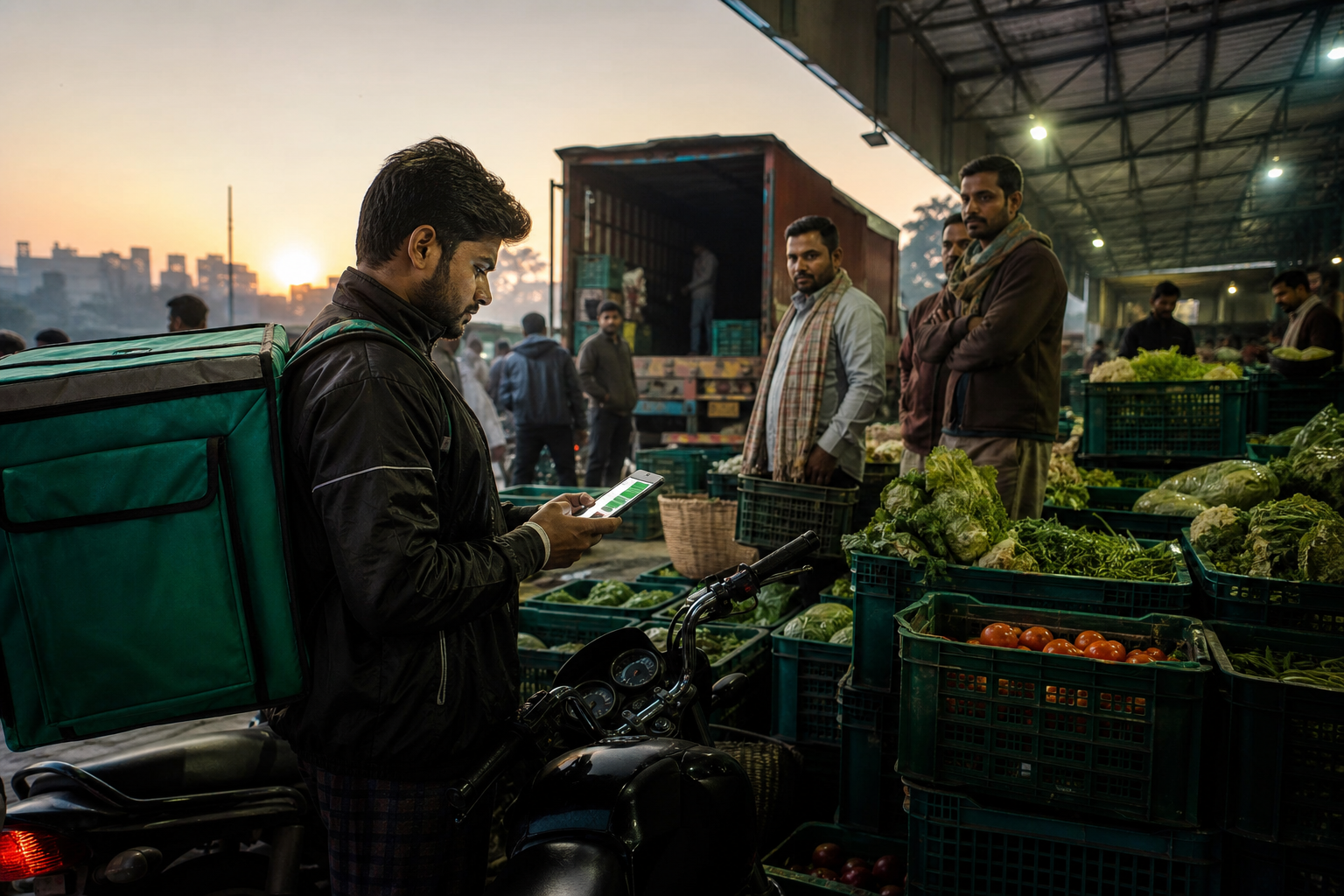 Fresh produce makes the three-flow problem visible - the product is perishable, the buyer needs trust, and the informati