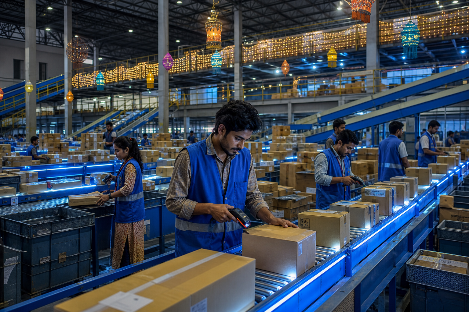 A peak-demand warehouse makes the HR operating model visible because people decisions must work at speed and scale.