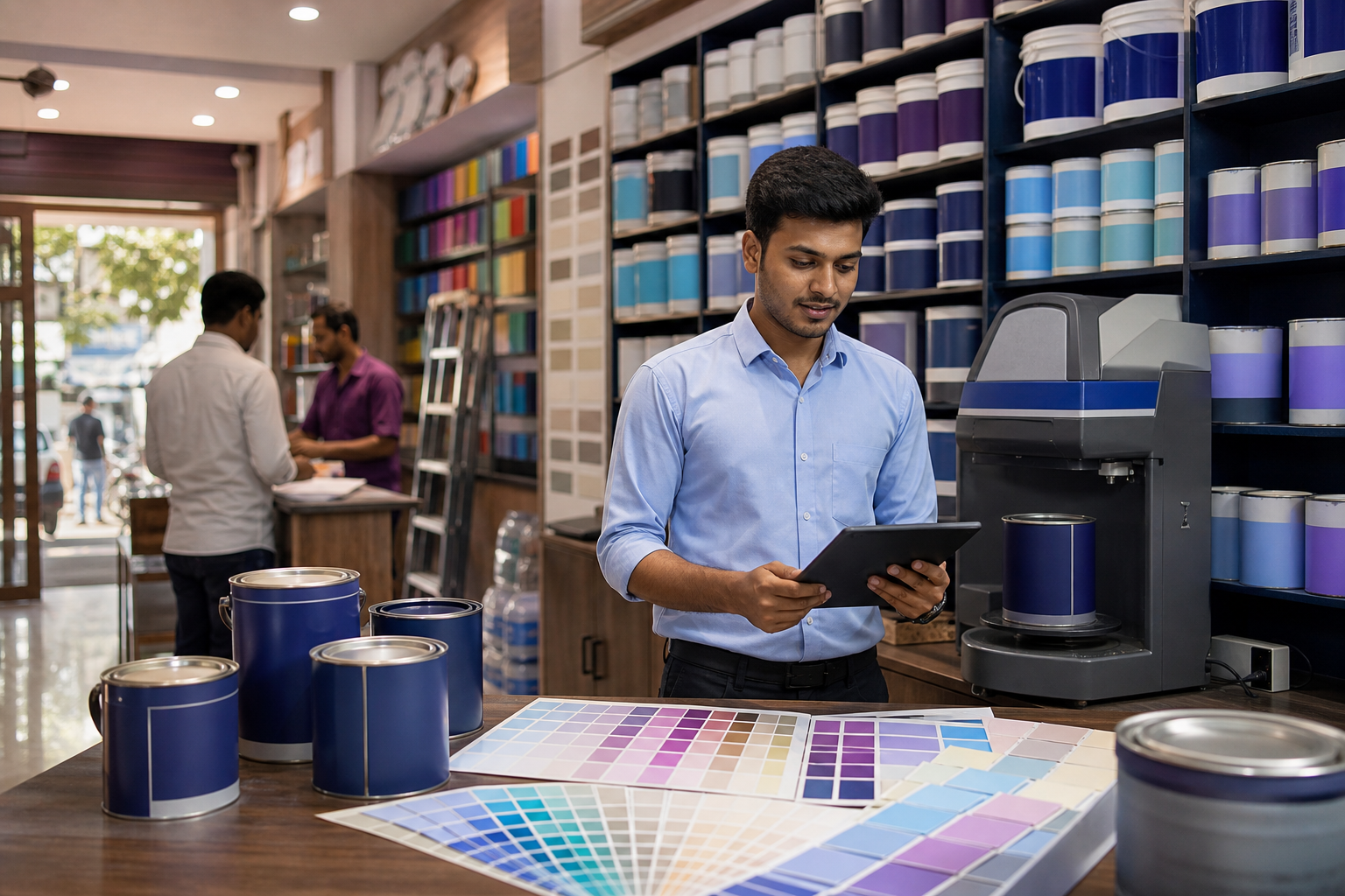 The visible promise is colour availability; the invisible engine is governed product, demand and dealer data.