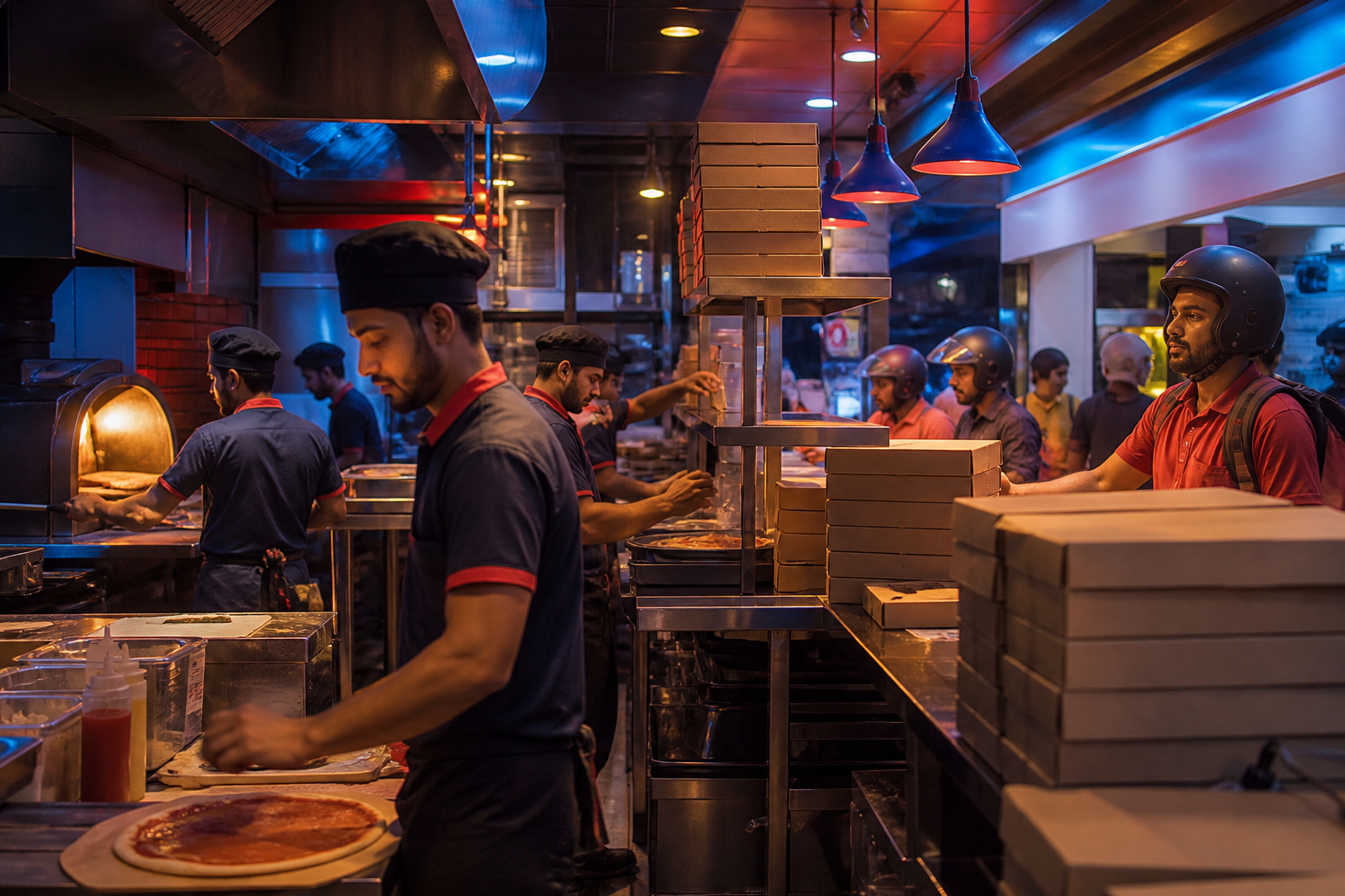 Fast delivery is won or lost in the few minutes where kitchen capacity, rider capacity and customer demand collide.