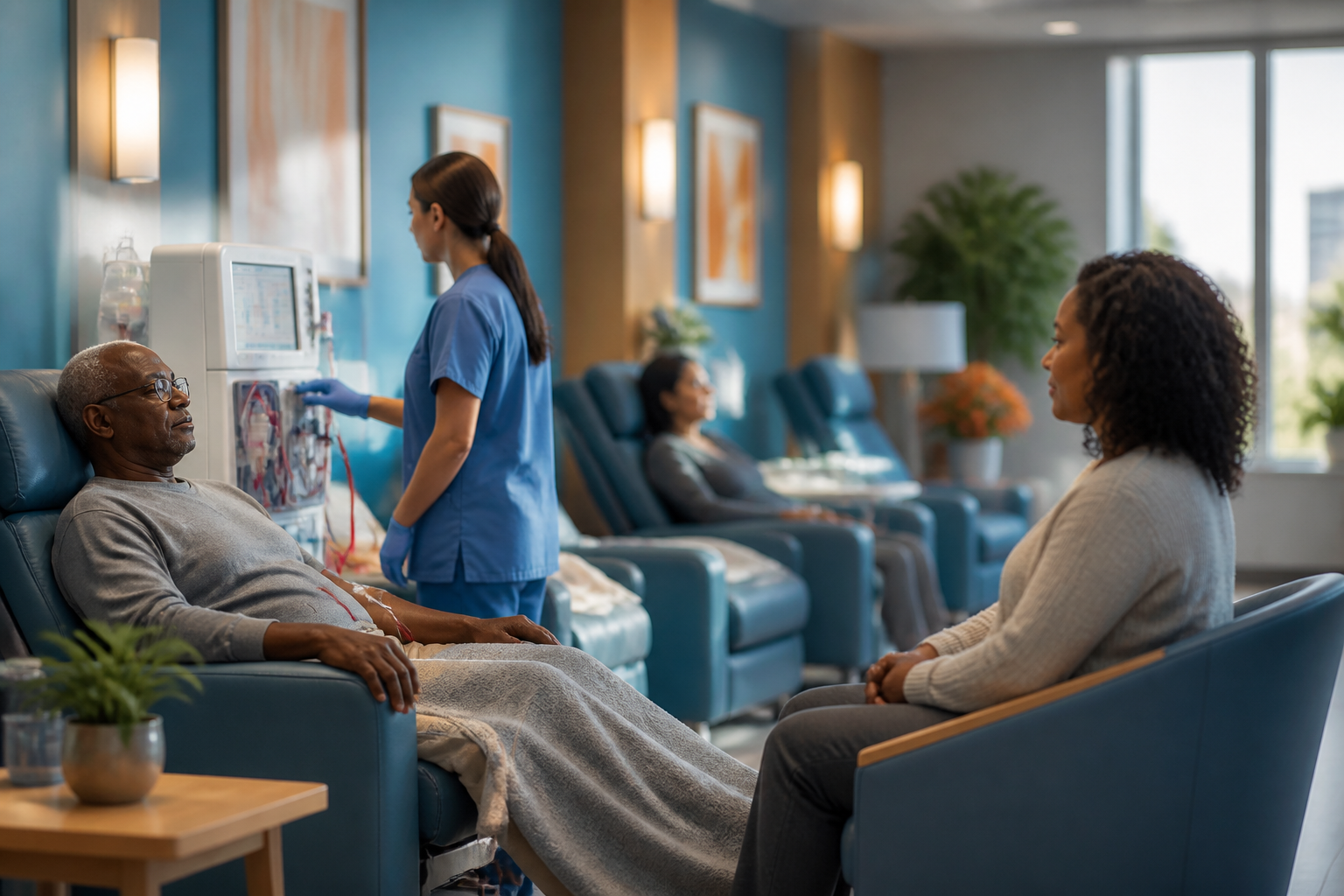 Dialysis is not a one-time procedure; the delivery model must earn trust several times a week.
