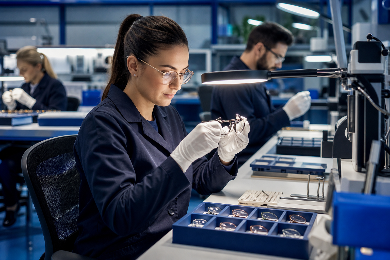 High-variety eyewear needs a layout that keeps customised orders moving without turning every order into a unique projec