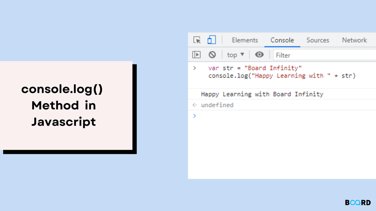 JavaScript console.log() Method | Board Infinity